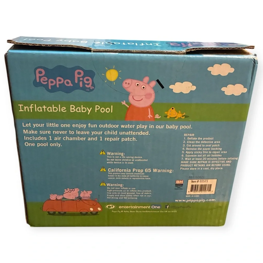 NIB Peppa Pig Inflatable Baby Pool - Pink - Picture 7 of 8